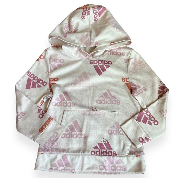 adidas Other - Adidas Girls Pink/Ivory Hoodie Sweatshirt
